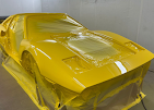 Mid re-spray on a Ferrari 328